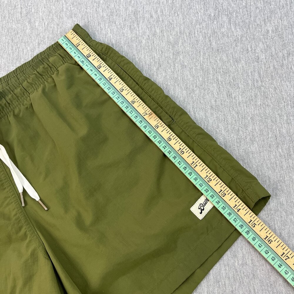 Bather Swim Trunks Mens Medium Olive Green Mesh-Lined 5" Inseam Elastic Waist - Picture 10 of 12